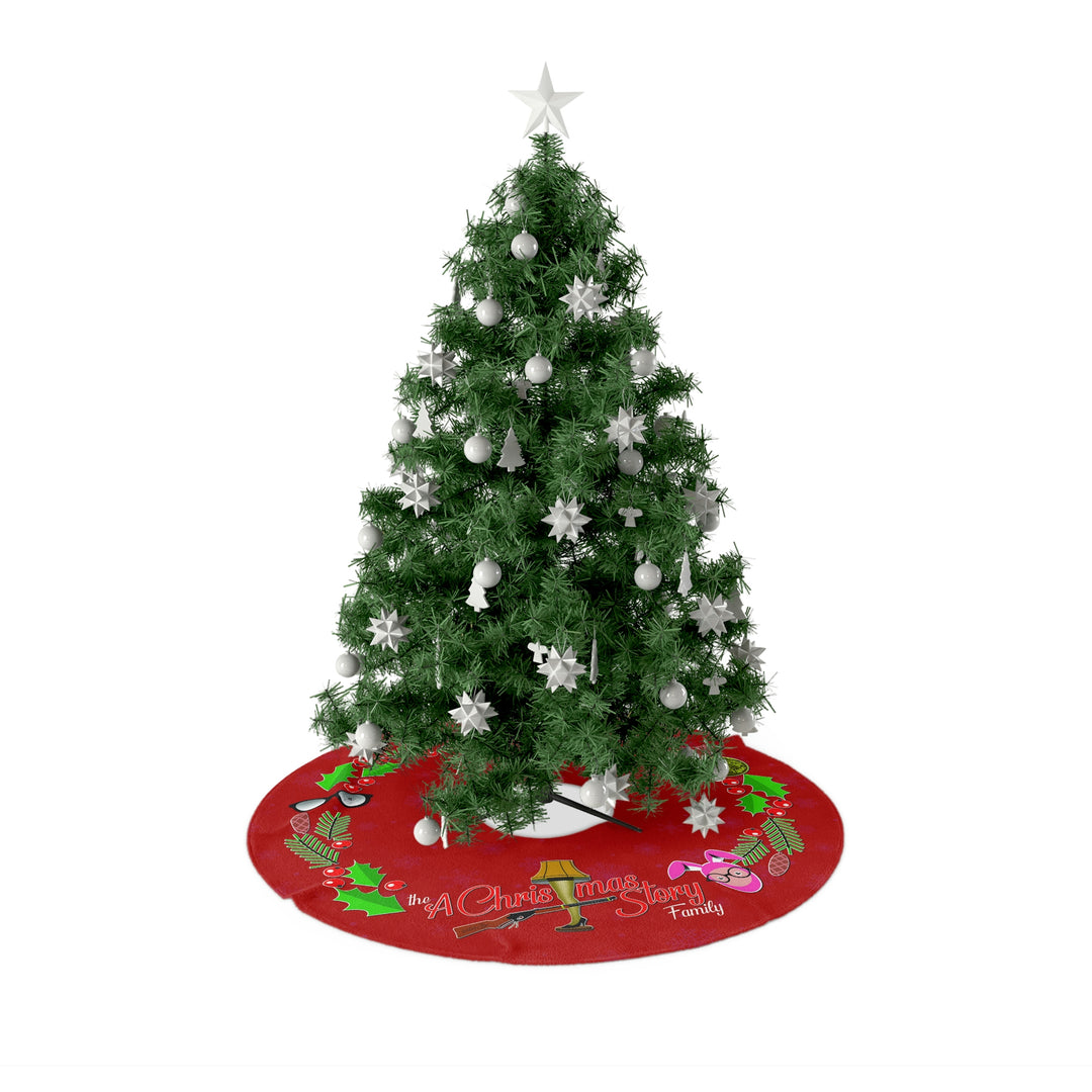A Christmas Story Red Christmas Tree Skirt (Tree Skirts are made from soft and plush fleece material) - A Christmas Story Family
