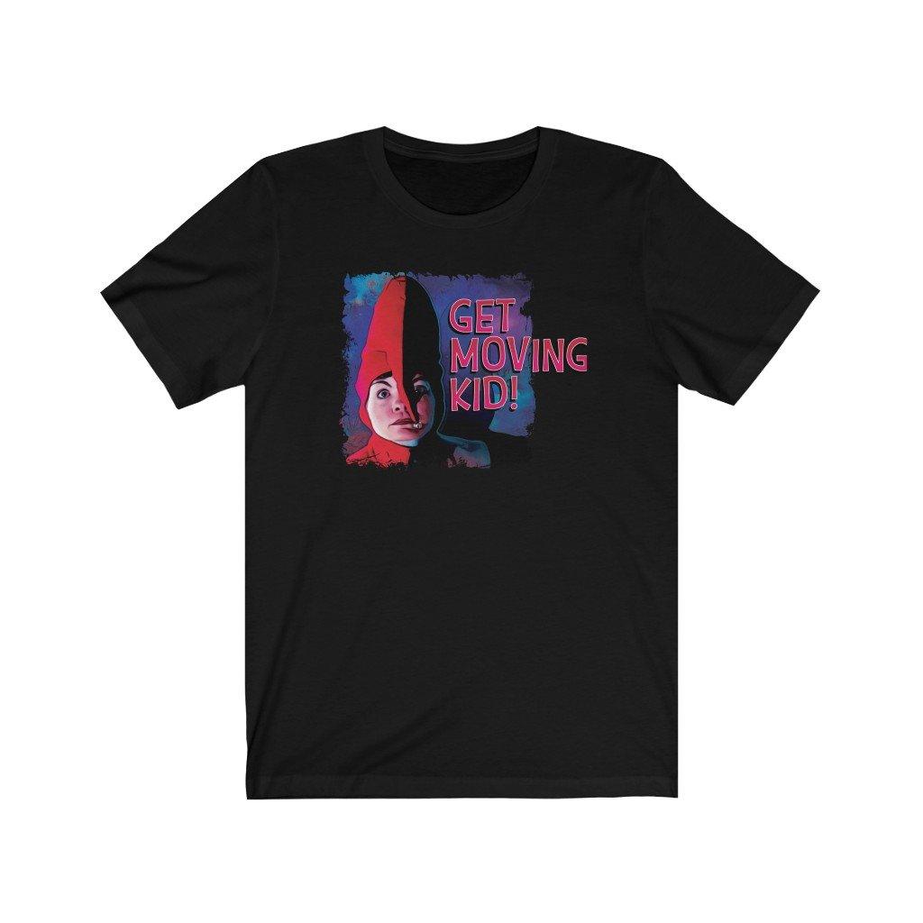 Female Elf "Get Moving Kid" t-shirt