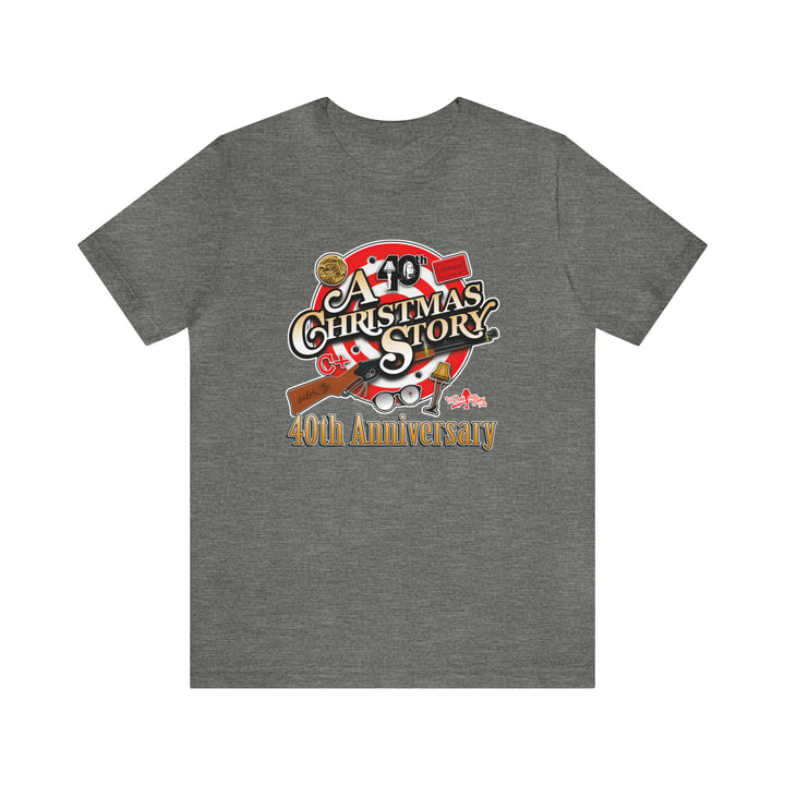 A Christmas Story "40th Anniversary Bullseye" Dual Seamed, Ribbed Cotton tee fits like a well-loved favorite