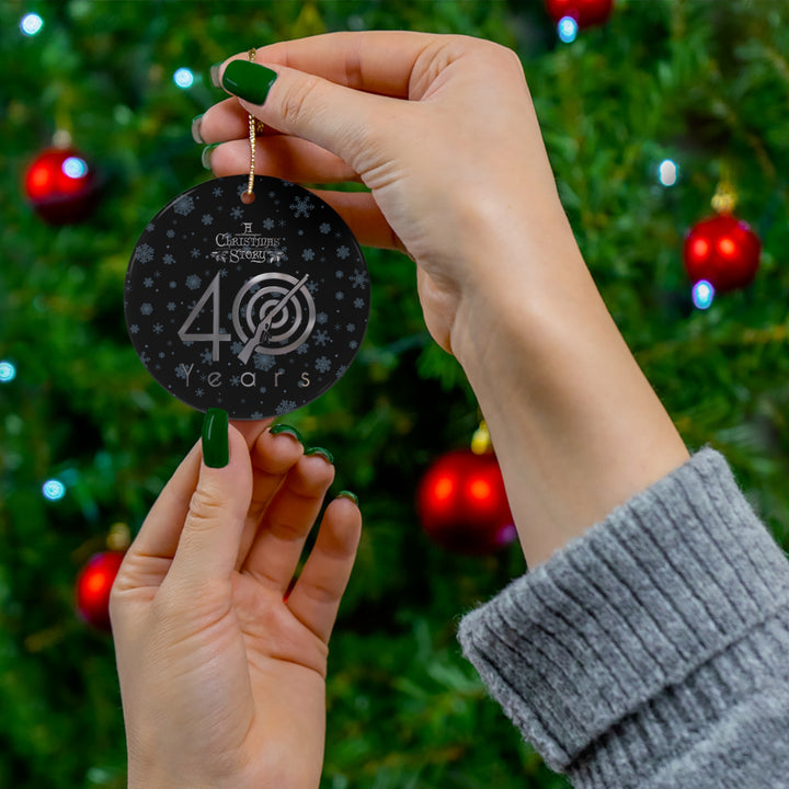A Christmas Story "40th Anniversary Silver Bullseye" - Ceramic Round Christmas Ornament