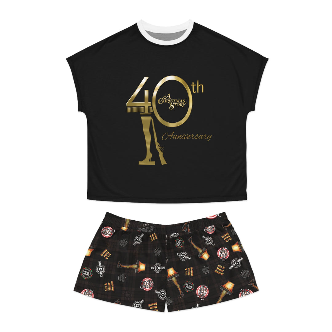 A Christmas Story "Inner Circle Gold 40th Anniversary Logo" Women's Short Pajama Set (AOP)