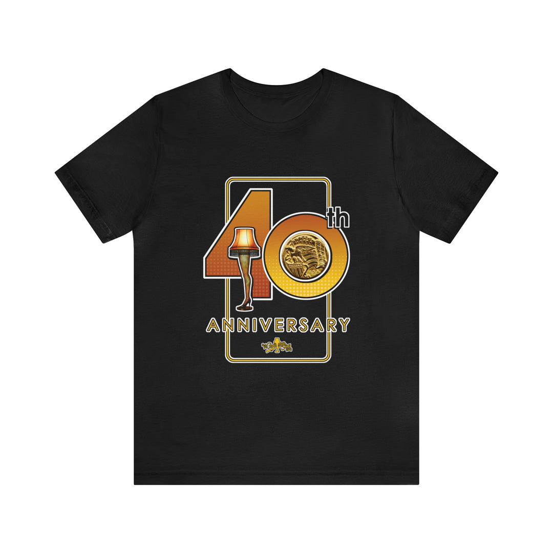 A Christmas Story "40th Anniversary Leg Lamp And Decoder" Dual Seamed, Ribbed Cotton t-shirt