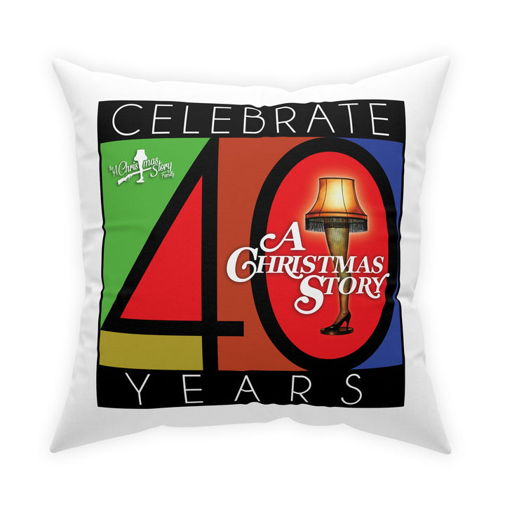A Christmas Story "40th Anniversary Leg Lamp Stained Glass" Broadcloth Pillow