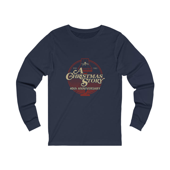 A Christmas Story "40th Anniversary Leg LampmBackground" Unisex Jersey Long Sleeve Tee