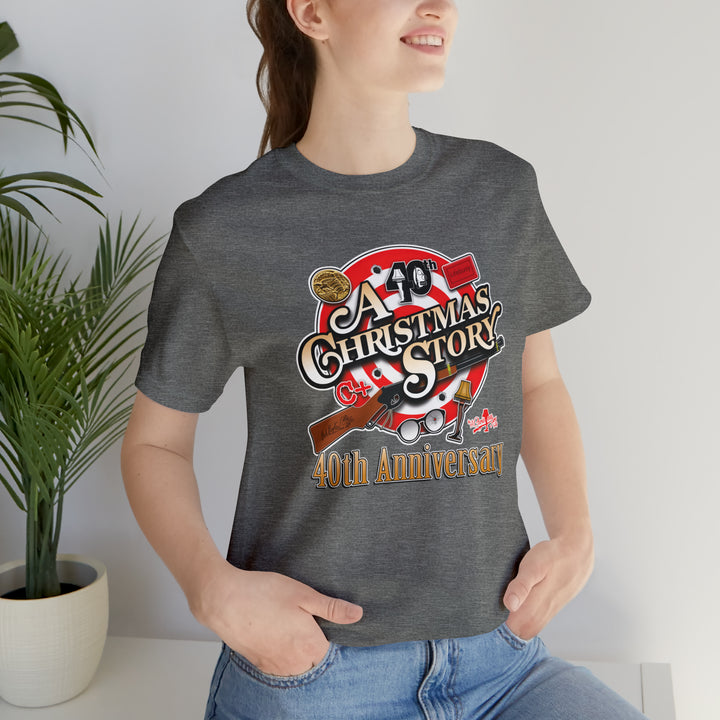 A Christmas Story "40th Anniversary Bullseye" Dual Seamed, Ribbed Cotton tee fits like a well-loved favorite