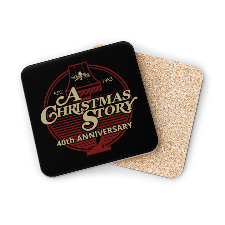 A Christmas Story "40th Anniversary Leg Lamp Background" Coasters