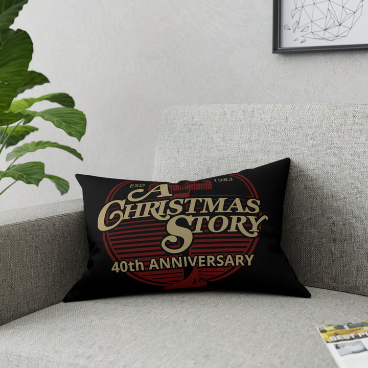 A Christmas Story "40th Anniversary Leg Lamp Background" Broadcloth Pillow