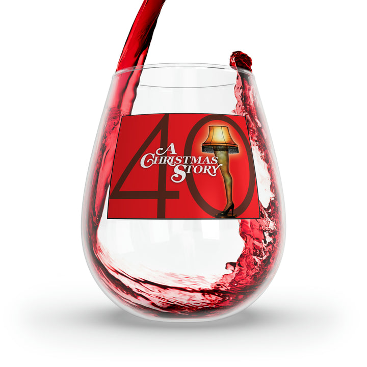 A Christmas Story "40th Anniversary Leg Lamp" Stemless Wine Glass, 11.75oz