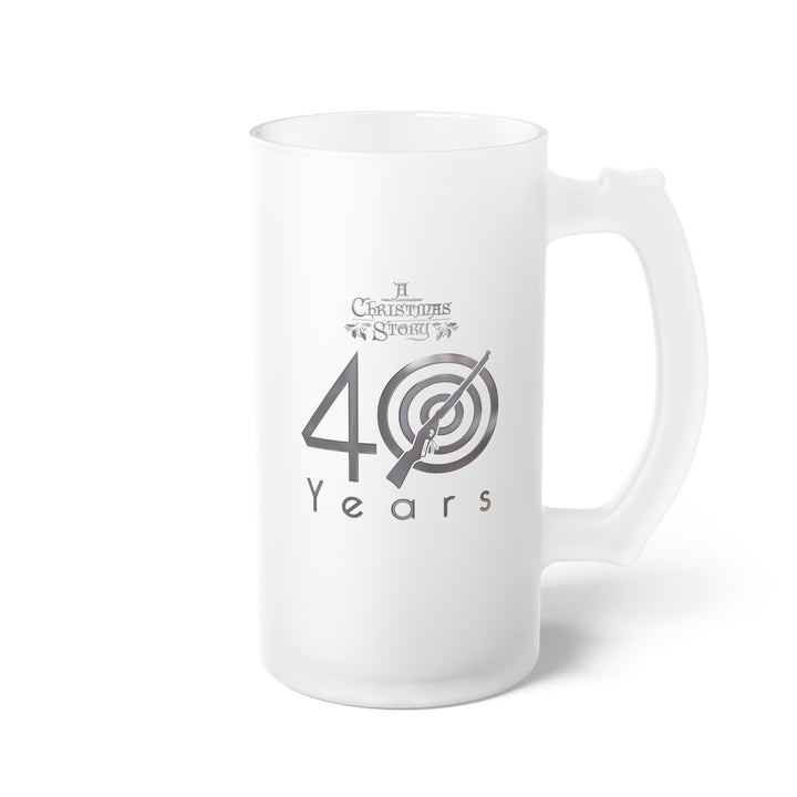 A Christmas Story "40th Anniversary Silver Bullseye" Frosted Glass Beer Mug