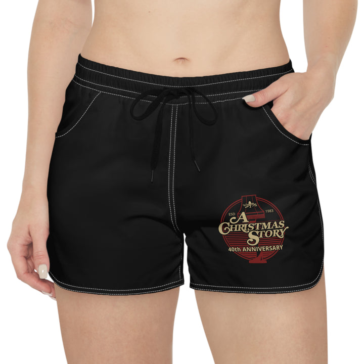 A Christmas Story "40th Anniversary Leg Lamp Background" Women's Casual Shorts (AOP)