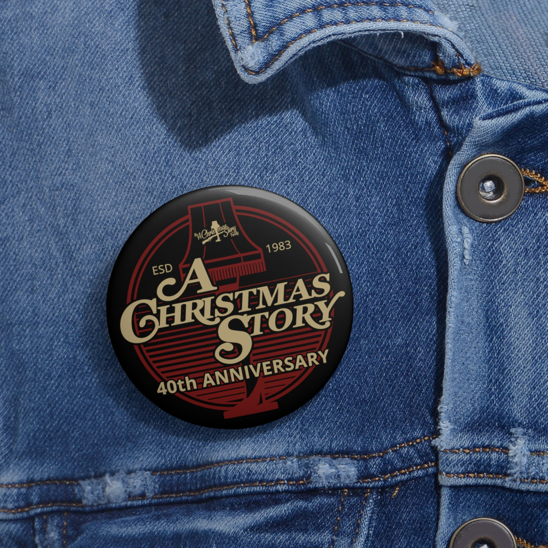 A Christmas Story "40th Anniversary Leg Lamp Background" Pin Buttons