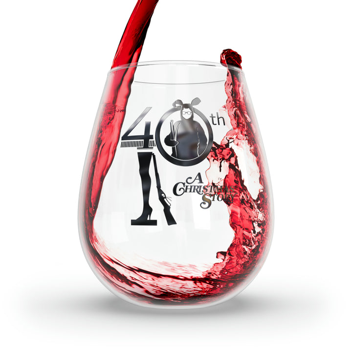 A Christmas Story "40th Anniversary Silver Nightmare" Stemless Wine Glass, 11.75oz