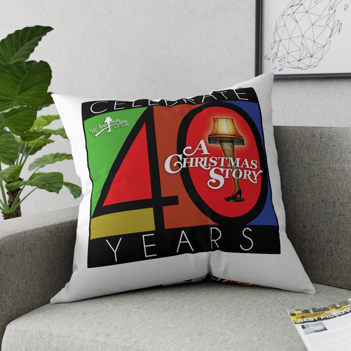 A Christmas Story "40th Anniversary Leg Lamp Stained Glass" Broadcloth Pillow
