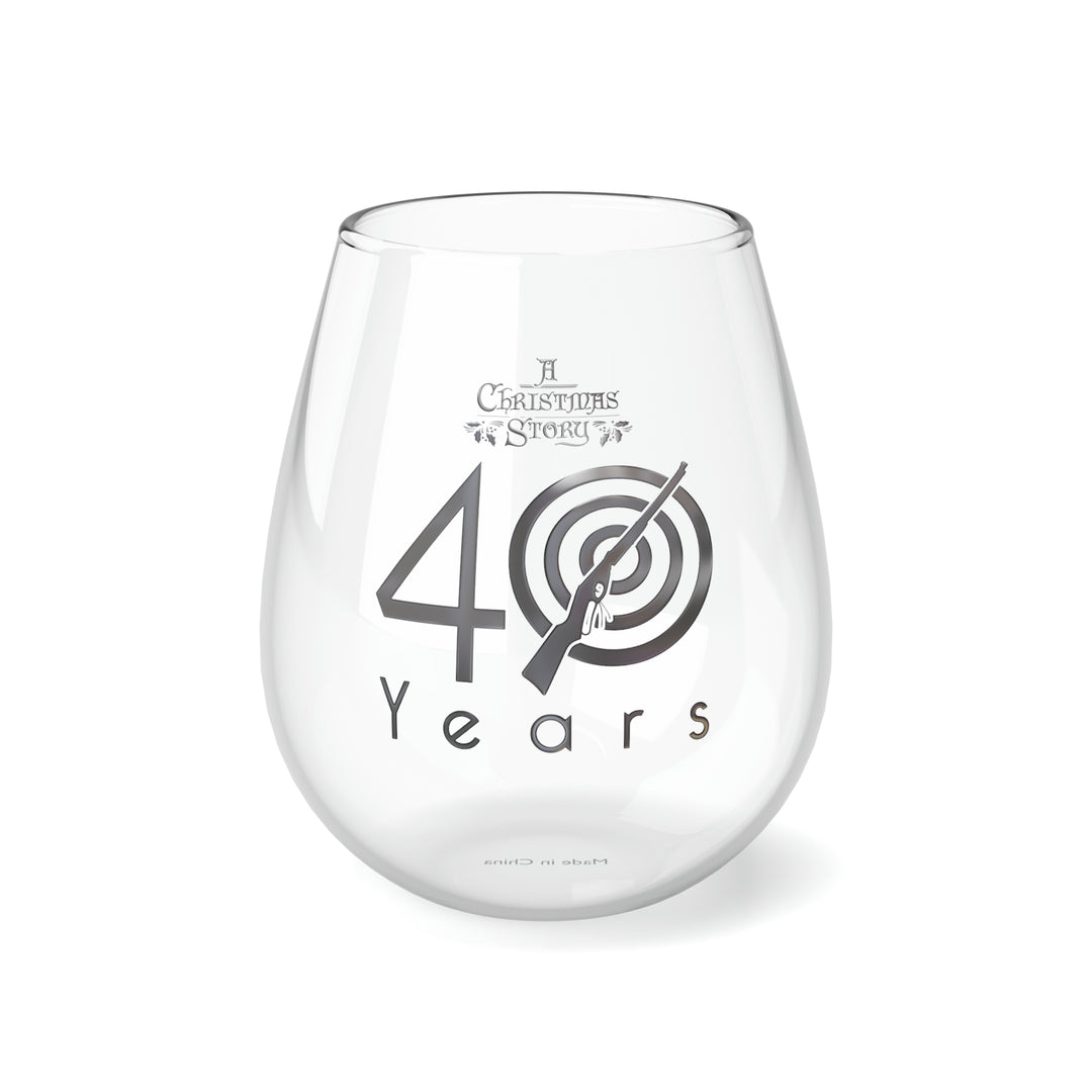 A Christmas Story "40th Anniversary Silver Bullseye" Stemless Wine Glass, 11.75oz