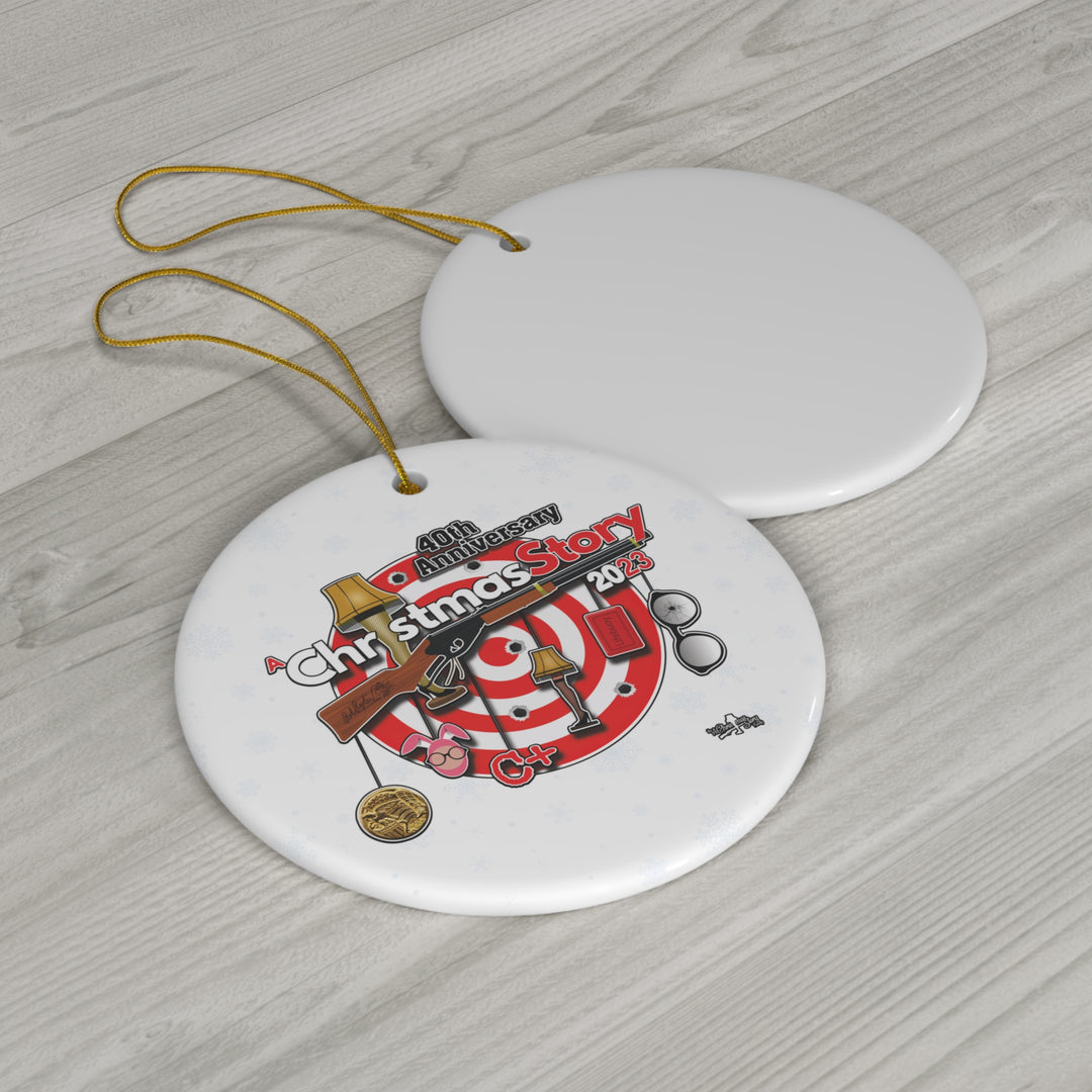 A Christmas Story "40th Anniversary Hanging Icons" - Ceramic Round Christmas Ornament