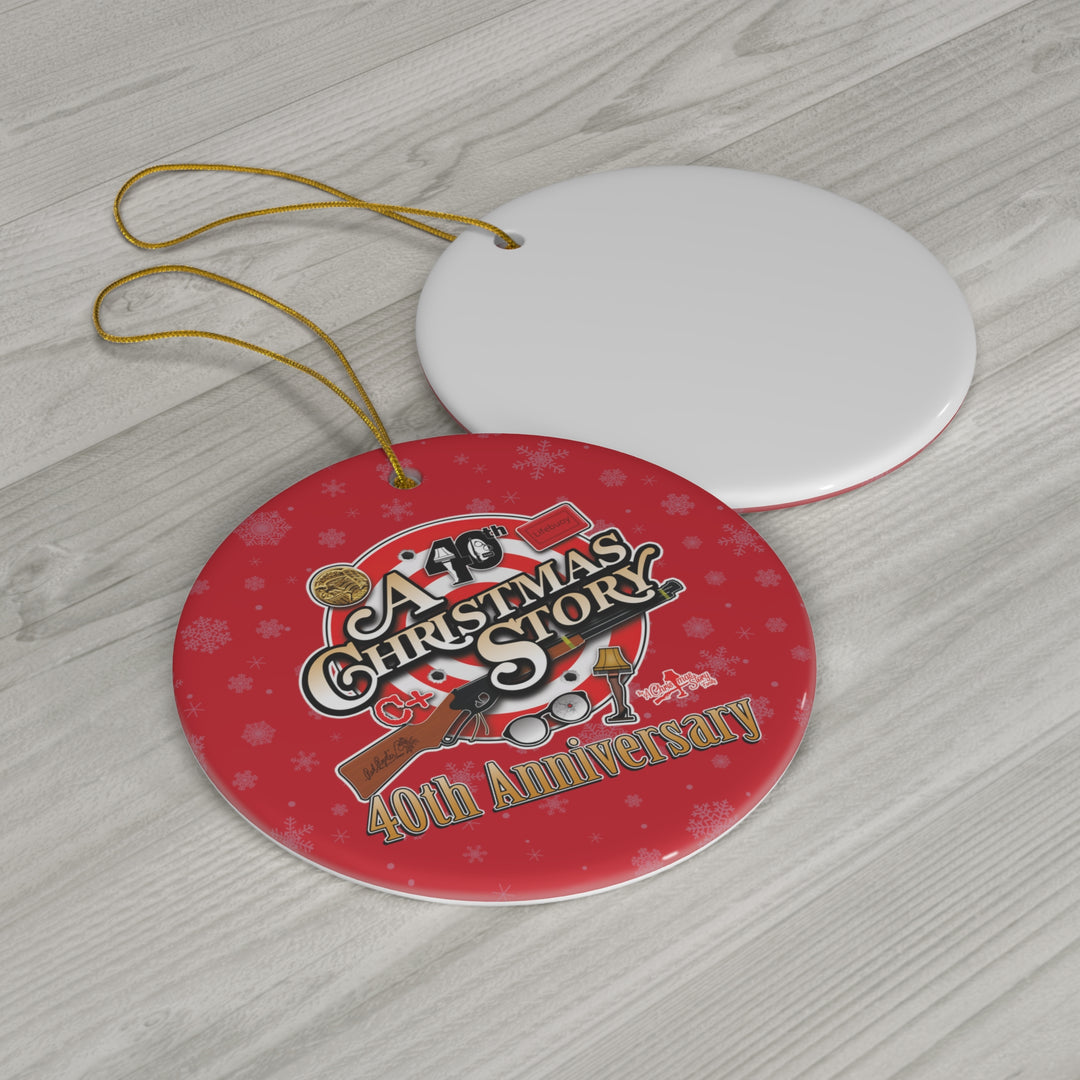 A Christmas Story "40th Anniversary Collage" - Ceramic Round Christmas Ornament