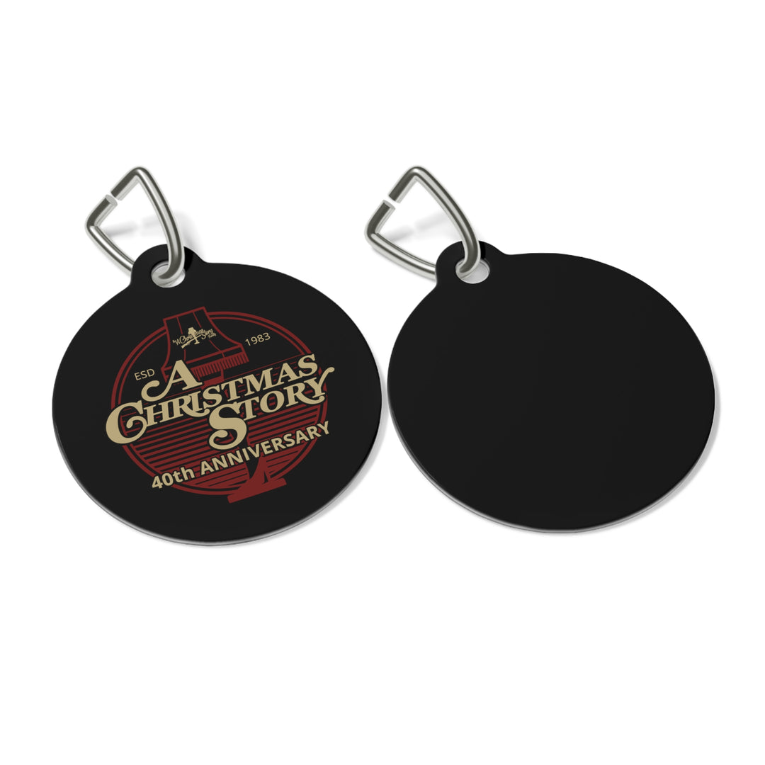 A Christmas Story "40th Anniversary Leg Lamp Background" Pet Tag