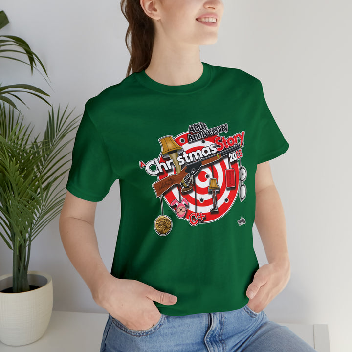 A Christmas Story "40th Anniversary Hanging Icons" Dual Seamed, Ribbed Cotton t-shirt