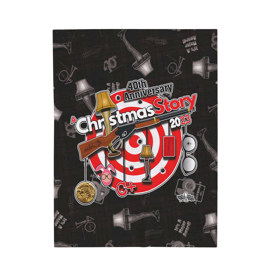 A Christmas Story "40th Anniversary Hanging Icons" Velveteen Plush Blanket