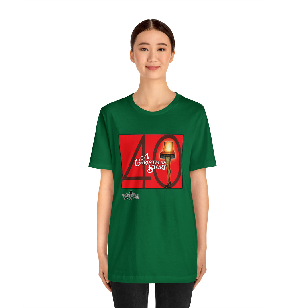 A Christmas Story "40th Anniversary Leg Lamp Celebration" Dual Seamed, Ribbed Cotton t-shirt