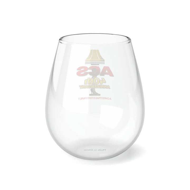 A Christmas Story "40th Anniversary Leg Lamp Logo" Stemless Wine Glass, 11.75oz