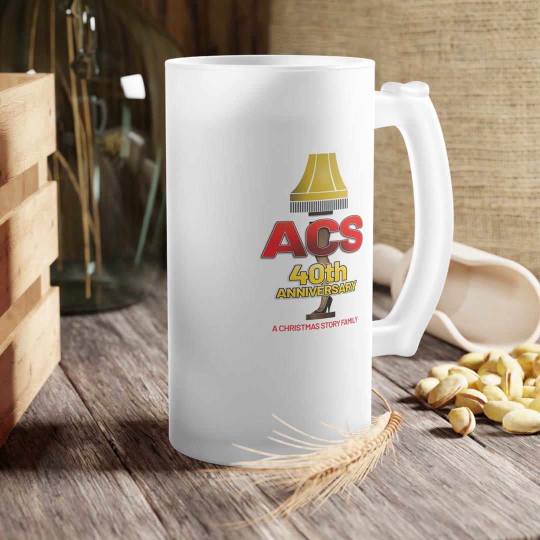 A Christmas Story "40th Anniversary Leg Lamp Logo" Frosted Glass Beer Mug
