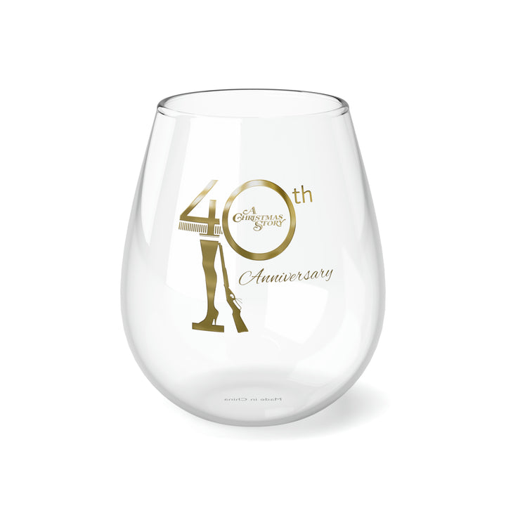 A Christmas Story "40th Anniversary Gold Leg Lamp" Stemless Wine Glass, 11.75oz