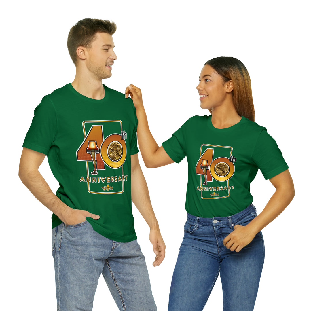 A Christmas Story "40th Anniversary Leg Lamp And Decoder" Dual Seamed, Ribbed Cotton t-shirt
