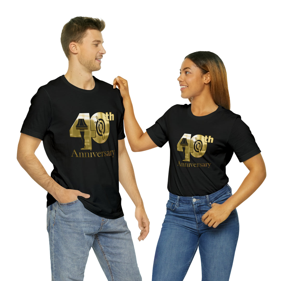 A Christmas Story "Inner Circle Gold 40th Anniversary BB Gun Logo" Dual Seamed, Ribbed Cotton t-shirt