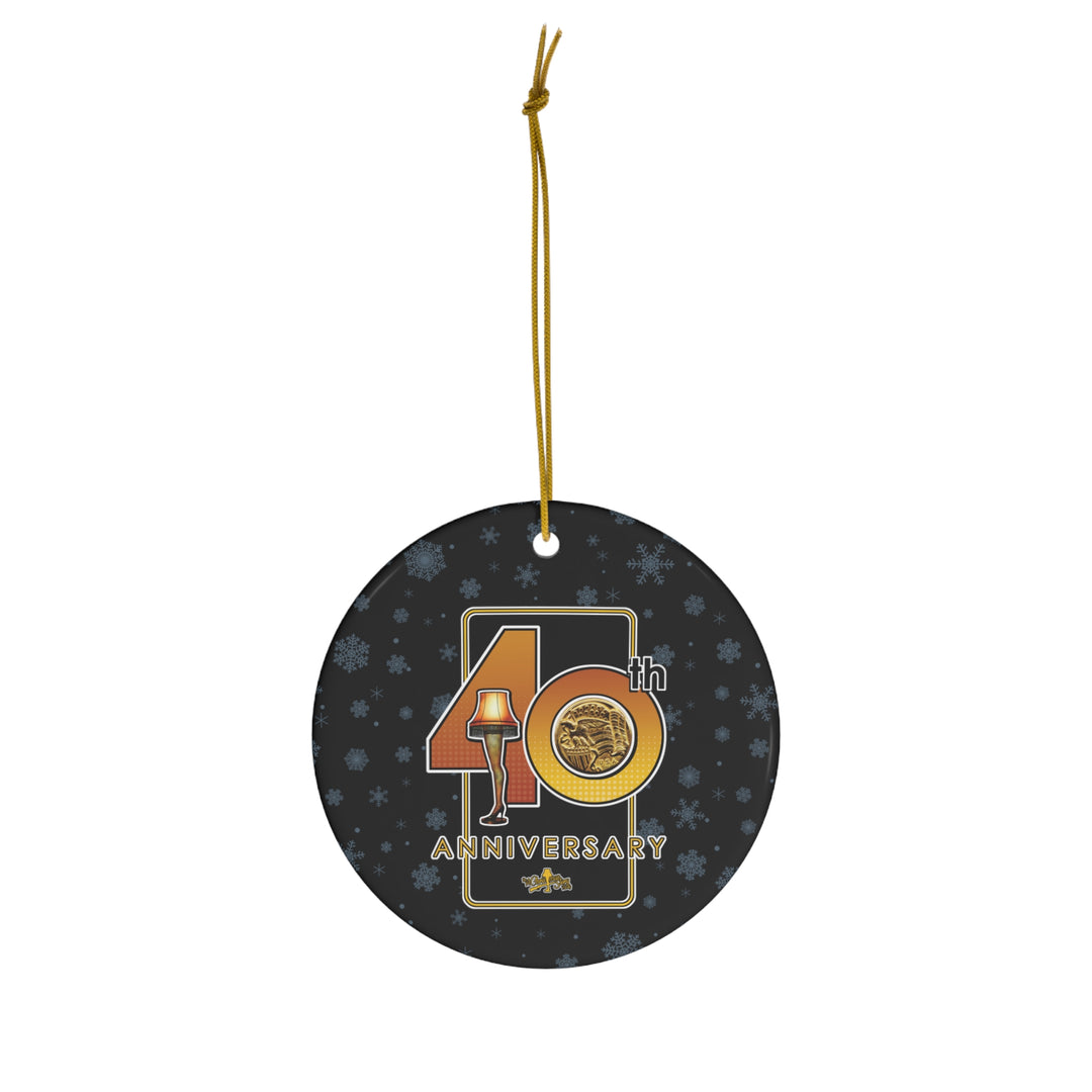 A Christmas Story "40th Anniversary Leg Lamp and Decoder" - Ceramic Round Christmas Ornament
