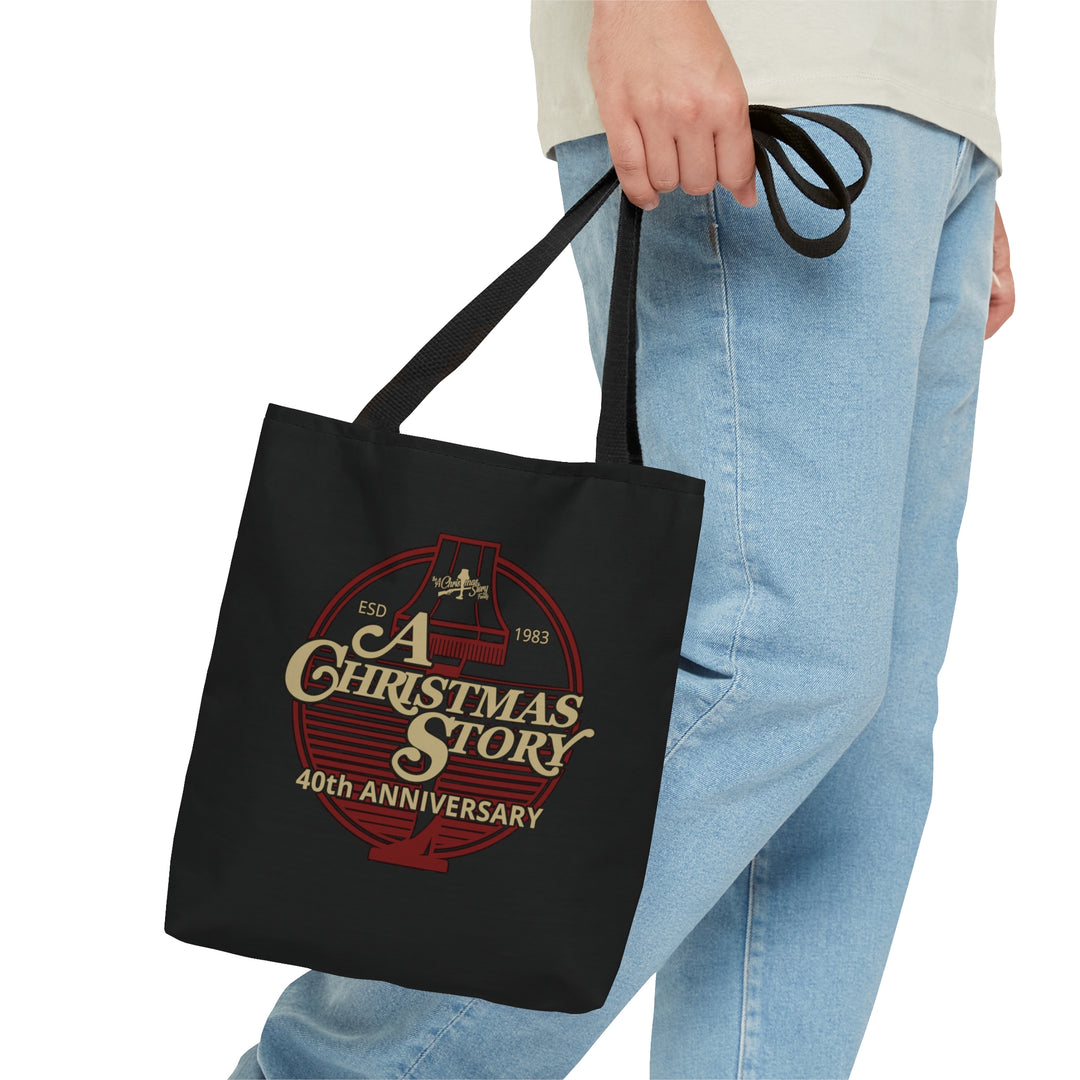A Christmas Story "40th Anniversary Leg Lamp Background" AOP Tote Bag
