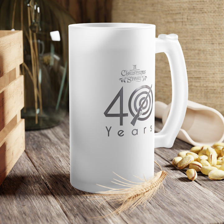 A Christmas Story "40th Anniversary Silver Bullseye" Frosted Glass Beer Mug