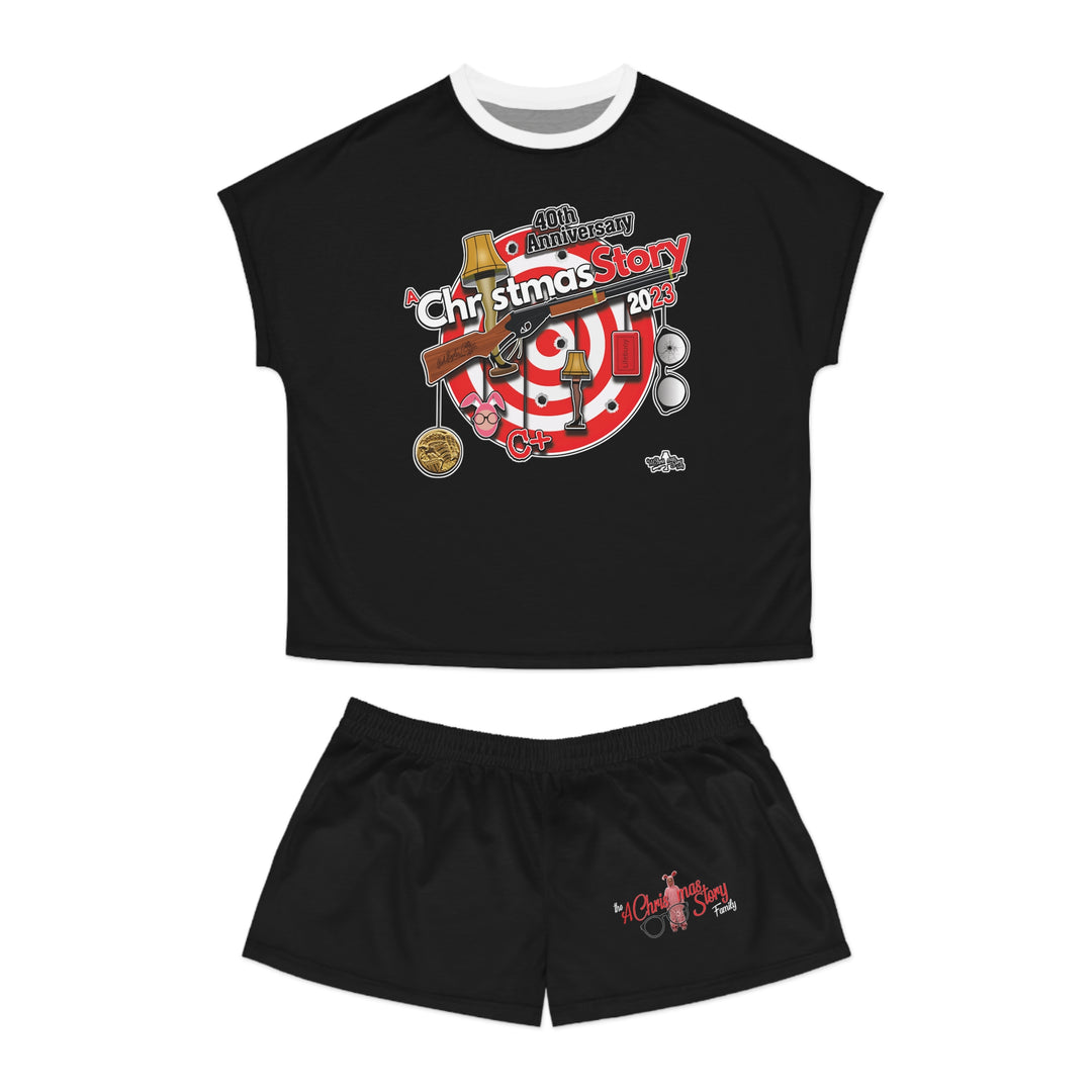 A Christmas Story "40th Anniversary Hanging Icons" Women's Short Pajama Set (AOP)