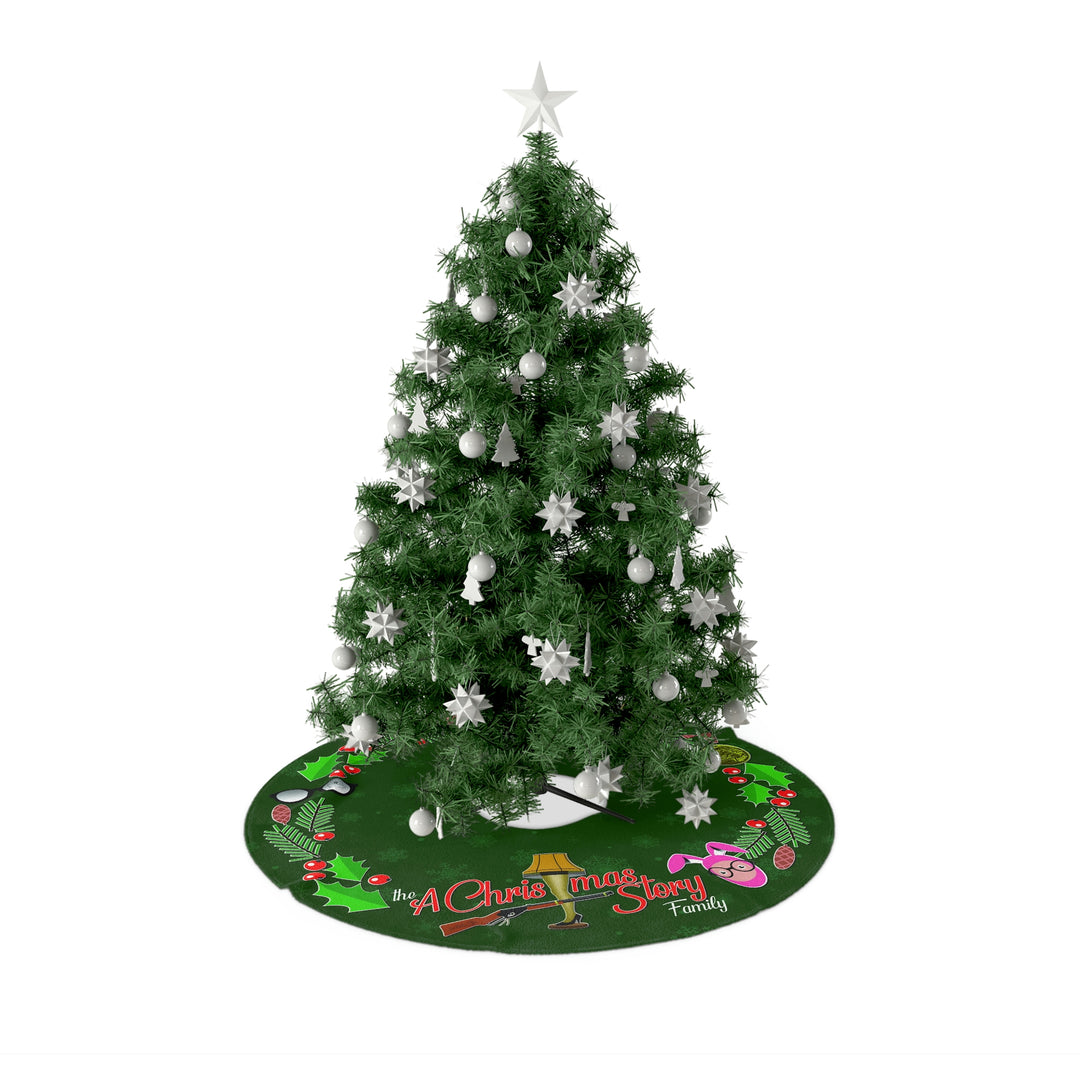 A Christmas Story Green Christmas Tree Skirt (Tree Skirts are made from soft and plush fleece material) - A Christmas Story Family