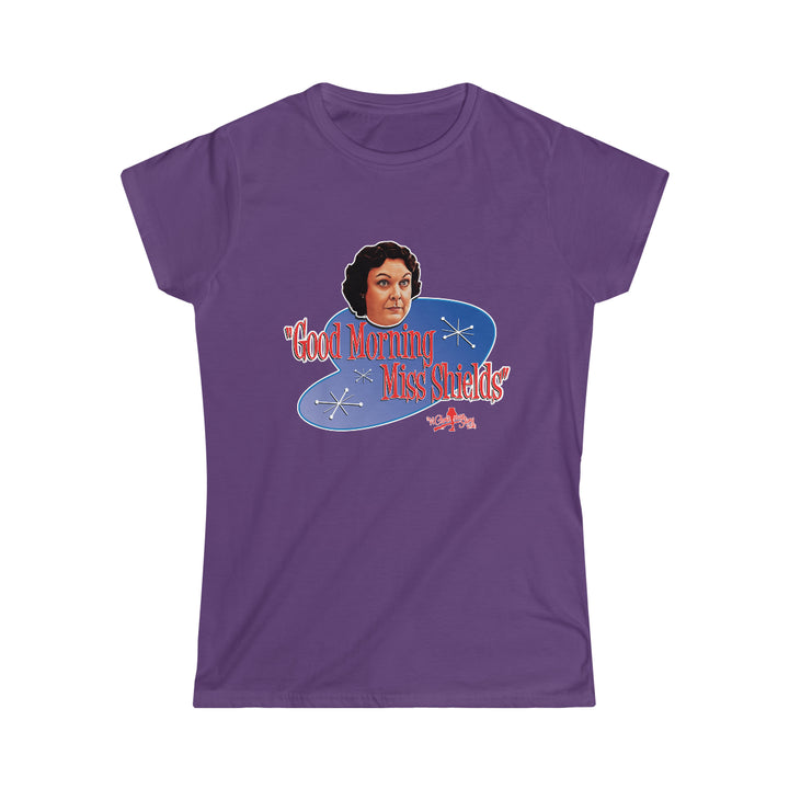 A Christmas Story (For A Limited Time) $20 t-shirt ACSF "Good Morning Miss Shields!" Women's Short Sleeve Tee