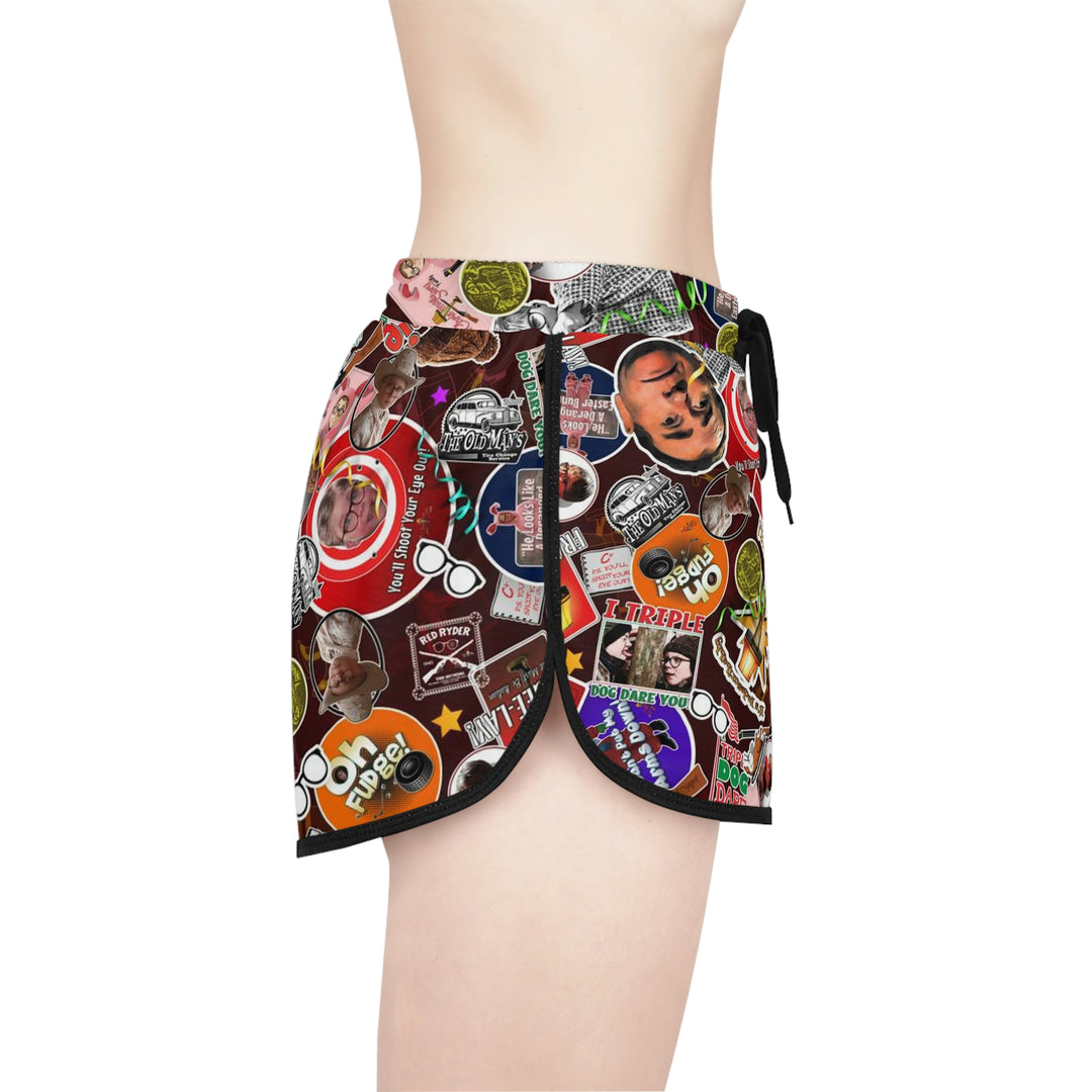 A Christmas Story Surprise Collage Women's Relaxed Shorts