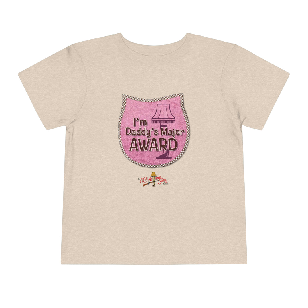 A Christmas Story "Daddy's Major Award-Pink Bib" Toddler Short Sleeve Tee