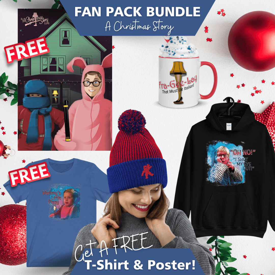 A Christmas Story Fan Pack Bundle | Get A Free T-Shirt & Poster
