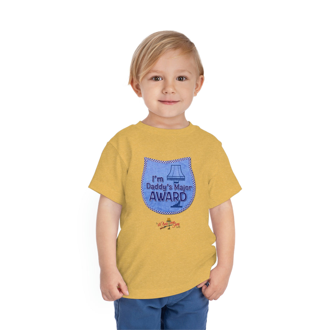 A Christmas Story "Daddy's Major Award-Blue Bib" Toddler Short Sleeve Tee