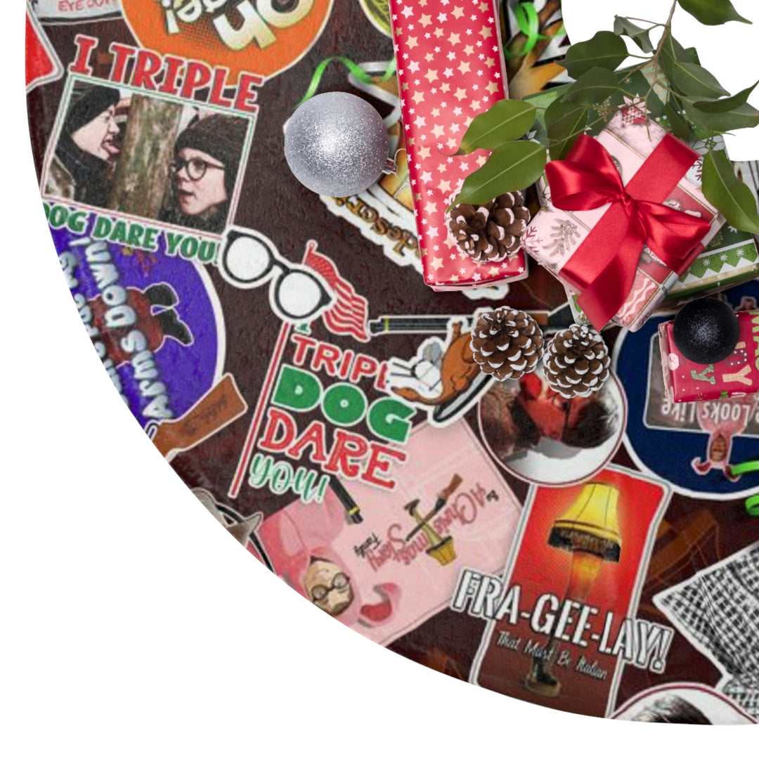 A Christmas Story Surprise Collage Christmas Tree Skirt (Tree Skirts are made from soft and plush fleece material)