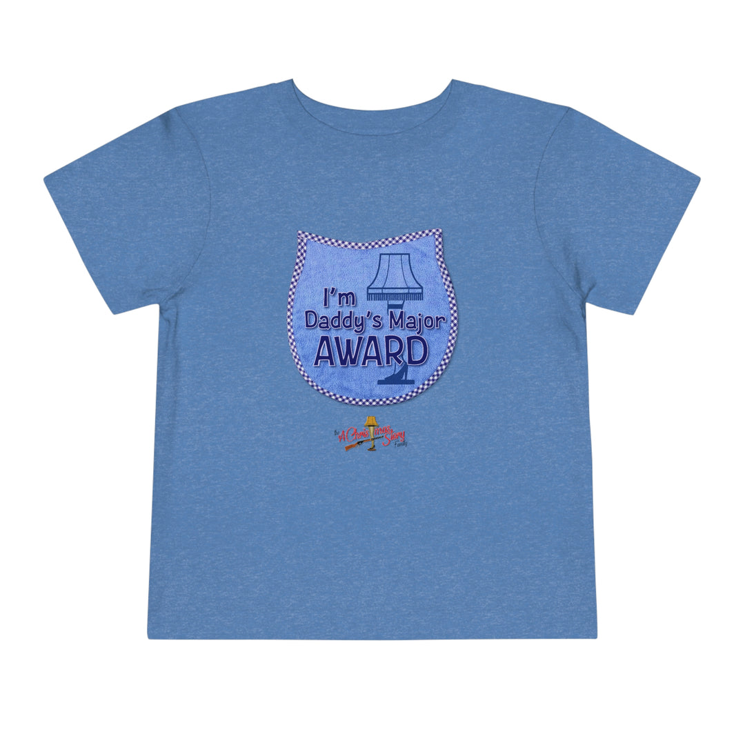 A Christmas Story "Daddy's Major Award-Blue Bib" Toddler Short Sleeve Tee