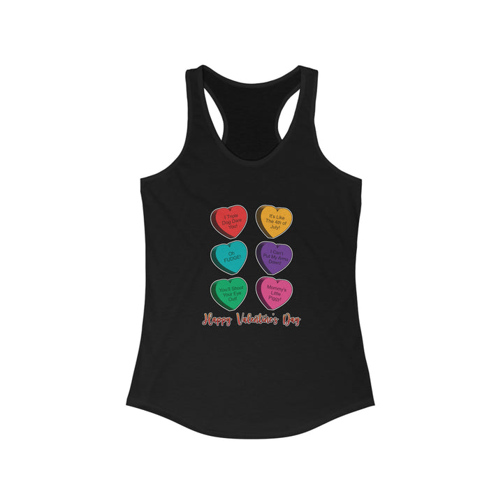 A Christmas Story "Valentine's Day Candy Hearts" Women's Heart-Stopping Racerback Tank