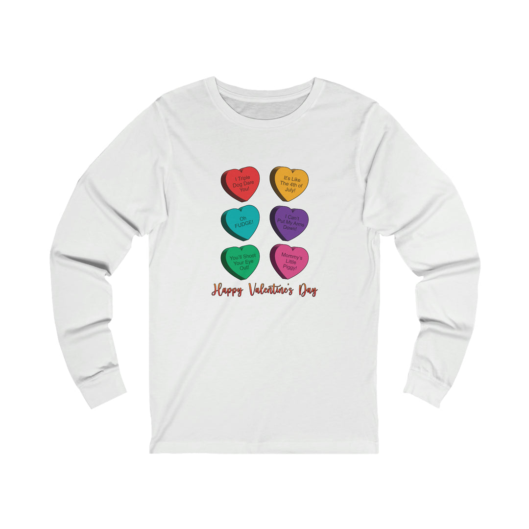 A Christmas Story "Valentine's Day Candy Hearts" Unisex Jersey Long Sleeve Tee