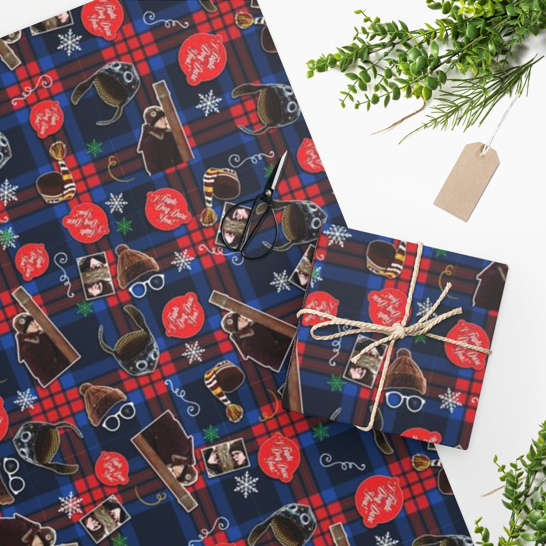 A Christmas Story "I Triple Dog Dare You" Holiday Gift Wrapping Paper, Two Sizes
