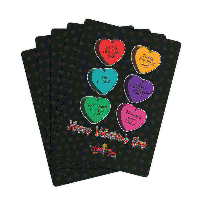 "A Christmas Story Poker Night with Valentine's Day Candy Hearts" Poker Deck
