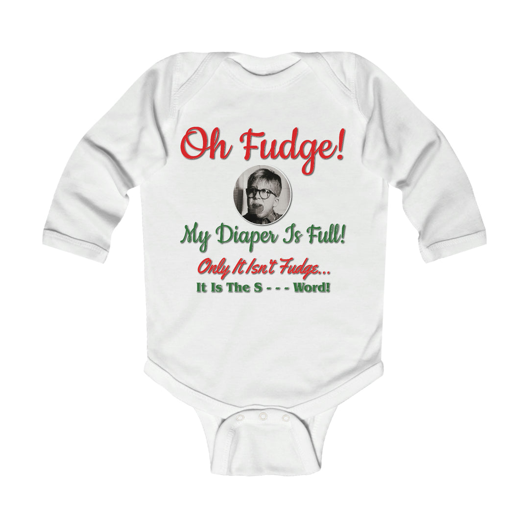 A Christmas Story "Oh Fudge" Infant Long Sleeve Bodysuit