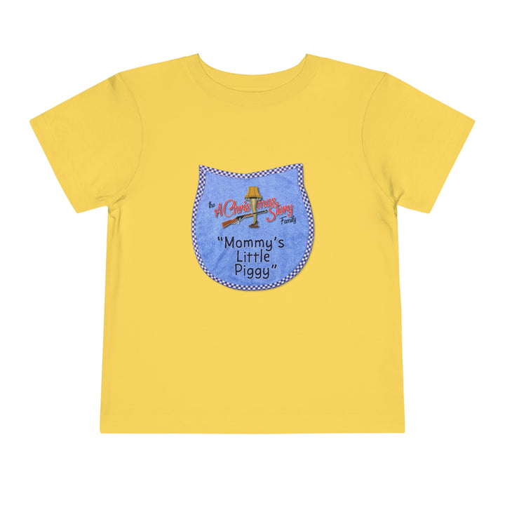 A Christmas Story "Mommy's Little Piggy -Blue Bib" Toddler Short Sleeve Tee