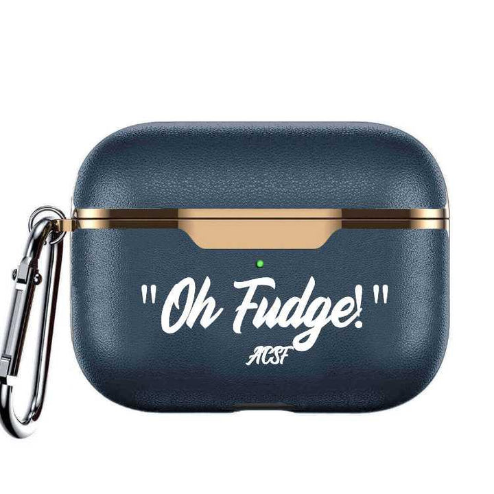 ACSF "OH FUDGE!" Custom Leather Airpod Pro Case - Electroplated