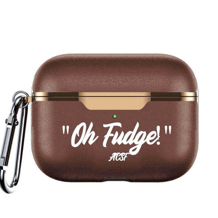 ACSF "OH FUDGE!" Custom Leather Airpod Pro Case - Electroplated
