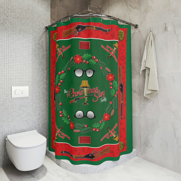 A Christmas Story "ACSF Logo Collage" Polyester Shower Curtain